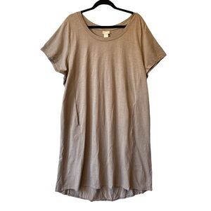 Zim & Zoe shirt shirt dress Plus size 22 24 Beige Pockets Short sleeves Womens